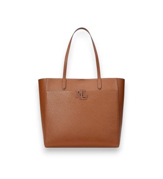 Lauren Ralph Lauren Borsa tote grande Cameryn in pelle martellata marrone