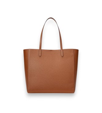 Lauren Ralph Lauren Borsa tote grande Cameryn in pelle martellata marrone
