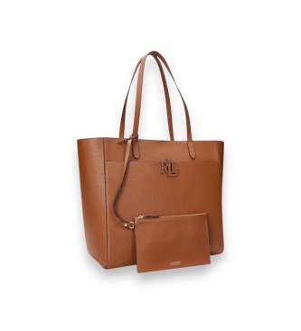 Lauren Ralph Lauren Borsa tote grande Cameryn in pelle martellata marrone