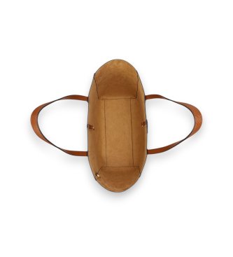 Lauren Ralph Lauren Borsa tote grande Cameryn in pelle martellata marrone