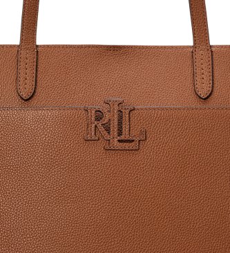 Lauren Ralph Lauren Borsa tote grande Cameryn in pelle martellata marrone