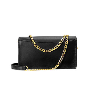 Lauren Ralph Lauren Cartera de piel con cierre de giro negro