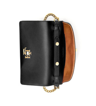 Lauren Ralph Lauren Cartera de piel con cierre de giro negro