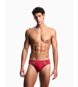 Emporio Armani Costume da bagno sottoveste rosso cenere