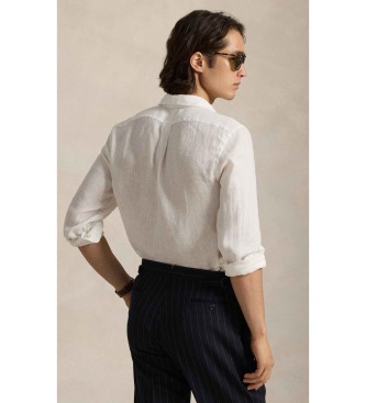 Polo Ralph Lauren Camicia in lino slim fit color bianco sporco