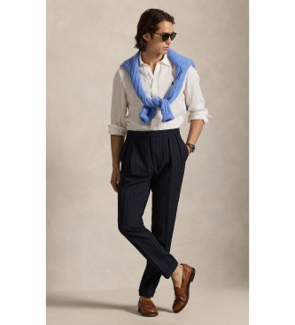 Polo Ralph Lauren Camicia in lino slim fit color bianco sporco