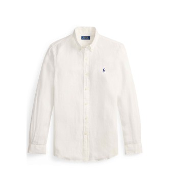 Polo Ralph Lauren Camicia in lino slim fit color bianco sporco