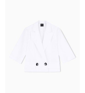 A|X Armani Exchange Americana Crop blanco