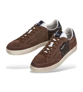 Pepe Jeans Zapatillas de Piel Lane Twist marrón