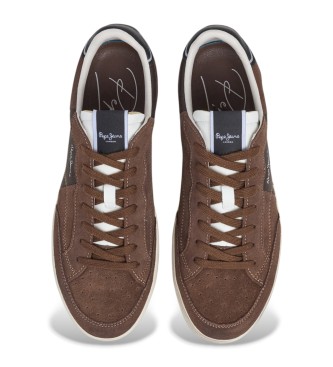 Pepe Jeans Zapatillas de Piel Lane Twist marrón