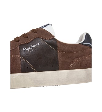 Pepe Jeans Zapatillas de Piel Lane Twist marrón