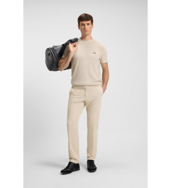 BOSS Beige Commuter Slim Trousers