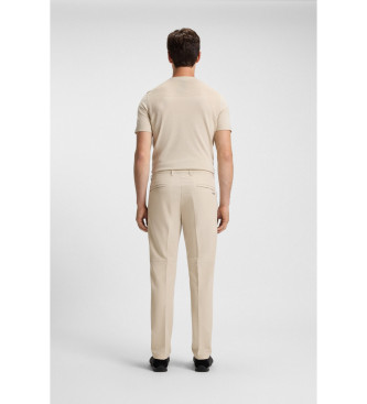 BOSS Beige Commuter Slim Trousers