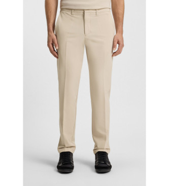 BOSS Beige Commuter Slim Trousers