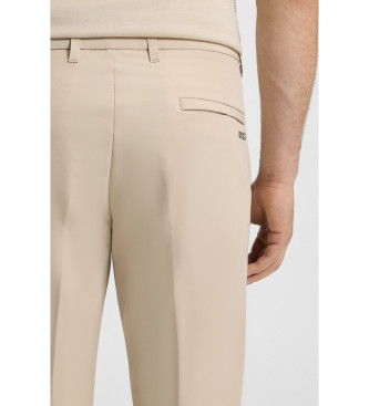 BOSS Beige Commuter Slim Trousers