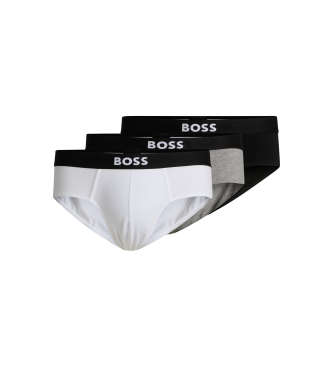 BOSS 3er-Pack Logo-Bund-Slips weiß, grau, schwarz