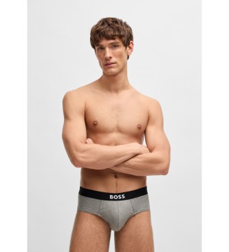 BOSS 3er-Pack Logo-Bund-Slips weiß, grau, schwarz