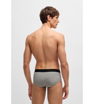 BOSS 3er-Pack Logo-Bund-Slips weiß, grau, schwarz