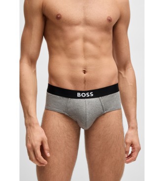 BOSS 3er-Pack Logo-Bund-Slips weiß, grau, schwarz