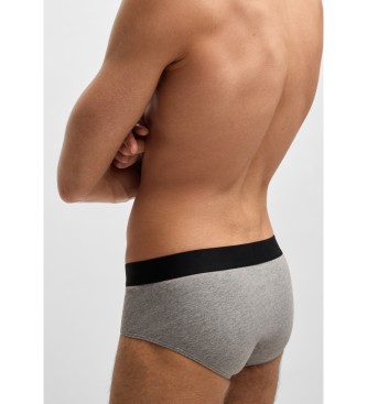 BOSS 3er-Pack Logo-Bund-Slips weiß, grau, schwarz