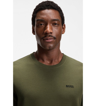 BOSS Groen T-shirt met wafelstructuur