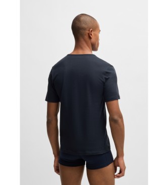 BOSS Set de 3 camisetas interiores azul