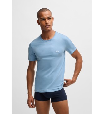 BOSS Set de 3 camisetas interiores azul