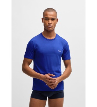BOSS Set de 3 camisetas interiores azul