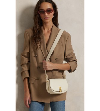 Polo Ralph Lauren Sac saddle Polo ID en cuir blanc cassé