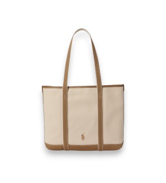 Polo Ralph Lauren Lille tote shopper-taske med Polo Bear i beige