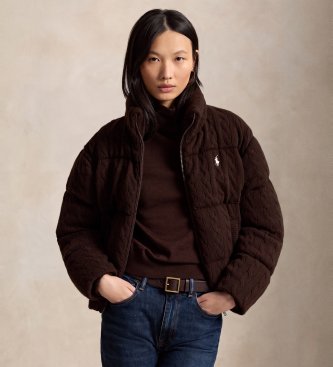 Polo Ralph Lauren Chaqueta acolchada de lana y cachemira marrón