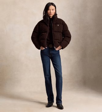 Polo Ralph Lauren Chaqueta acolchada de lana y cachemira marrón