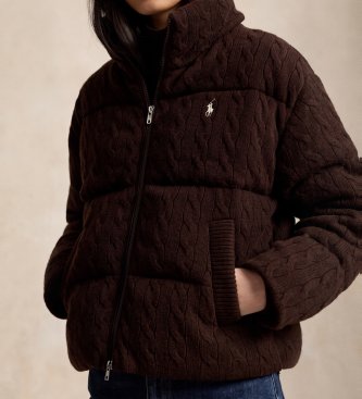Polo Ralph Lauren Chaqueta acolchada de lana y cachemira marrón