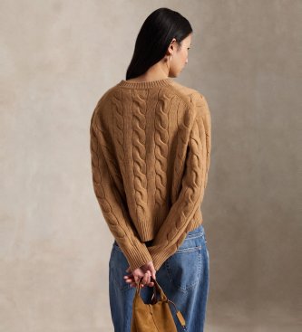 Polo Ralph Lauren Trui van wol en kasjmier in bruin