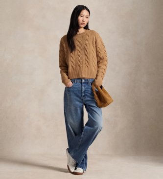 Polo Ralph Lauren Trui van wol en kasjmier in bruin