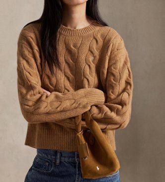 Polo Ralph Lauren Trui van wol en kasjmier in bruin