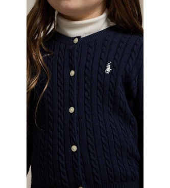 Polo Ralph Lauren Casaco de malha de algodão em ponto de oitos, cor azul-marinho