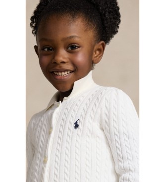 Polo Ralph Lauren Cardigan en coton à mailles en huit, blanc