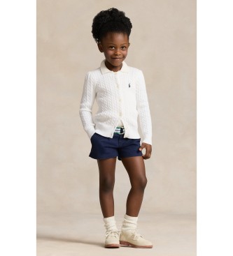 Polo Ralph Lauren Cardigan en coton à mailles en huit, blanc