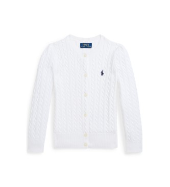 Polo Ralph Lauren Cardigan en coton à mailles en huit, blanc