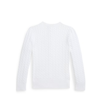 Polo Ralph Lauren Cardigan en coton à mailles en huit, blanc
