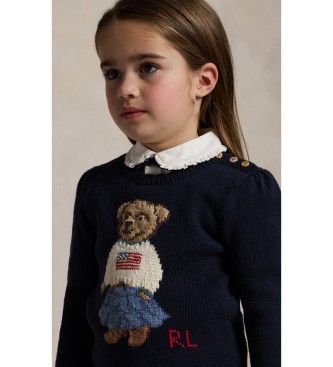 Polo Ralph Lauren Navy Polo Bear cotton jumper