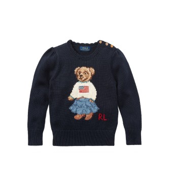 Polo Ralph Lauren Navy Polo Bear cotton jumper