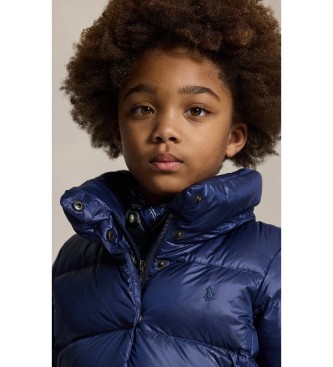 Polo Ralph Lauren D?uga kurtka puchowa z kapturem granatowa