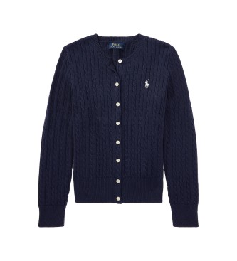 Polo Ralph Lauren Casaco de malha de algodão em ponto de oitos, cor azul-marinho