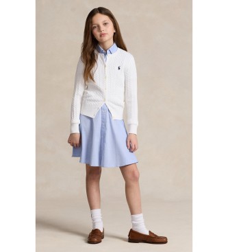 Polo Ralph Lauren Cárdigan de algodón en punto de ochos blanco