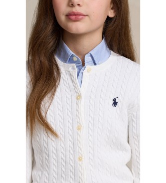 Polo Ralph Lauren Cárdigan de algodón en punto de ochos blanco