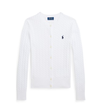 Polo Ralph Lauren Cárdigan de algodón en punto de ochos blanco