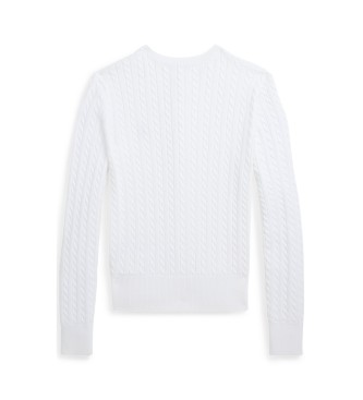 Polo Ralph Lauren Cárdigan de algodón en punto de ochos blanco
