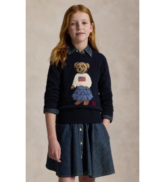 Polo Ralph Lauren Navy Polo Bear cotton jumper